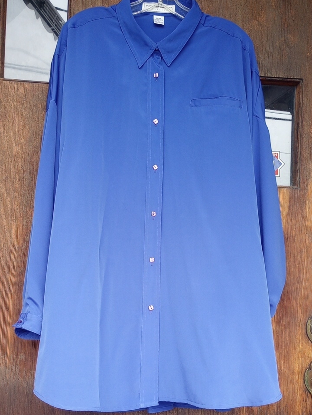 Maggie Lawrence Colorful Purple/Royal Blue Classic Vintage Blouse, Sz 26/28